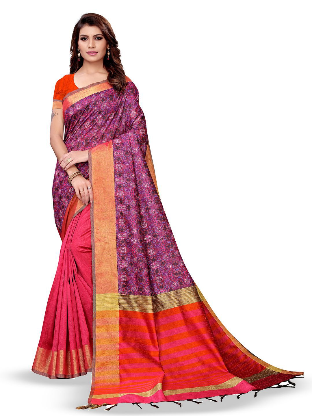 KALINI Ethnic Motifs Printed Saree-image-42