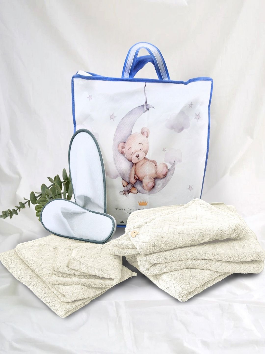 Cortina Beige & White Microfiber 350 GSM Towel Set-image-35