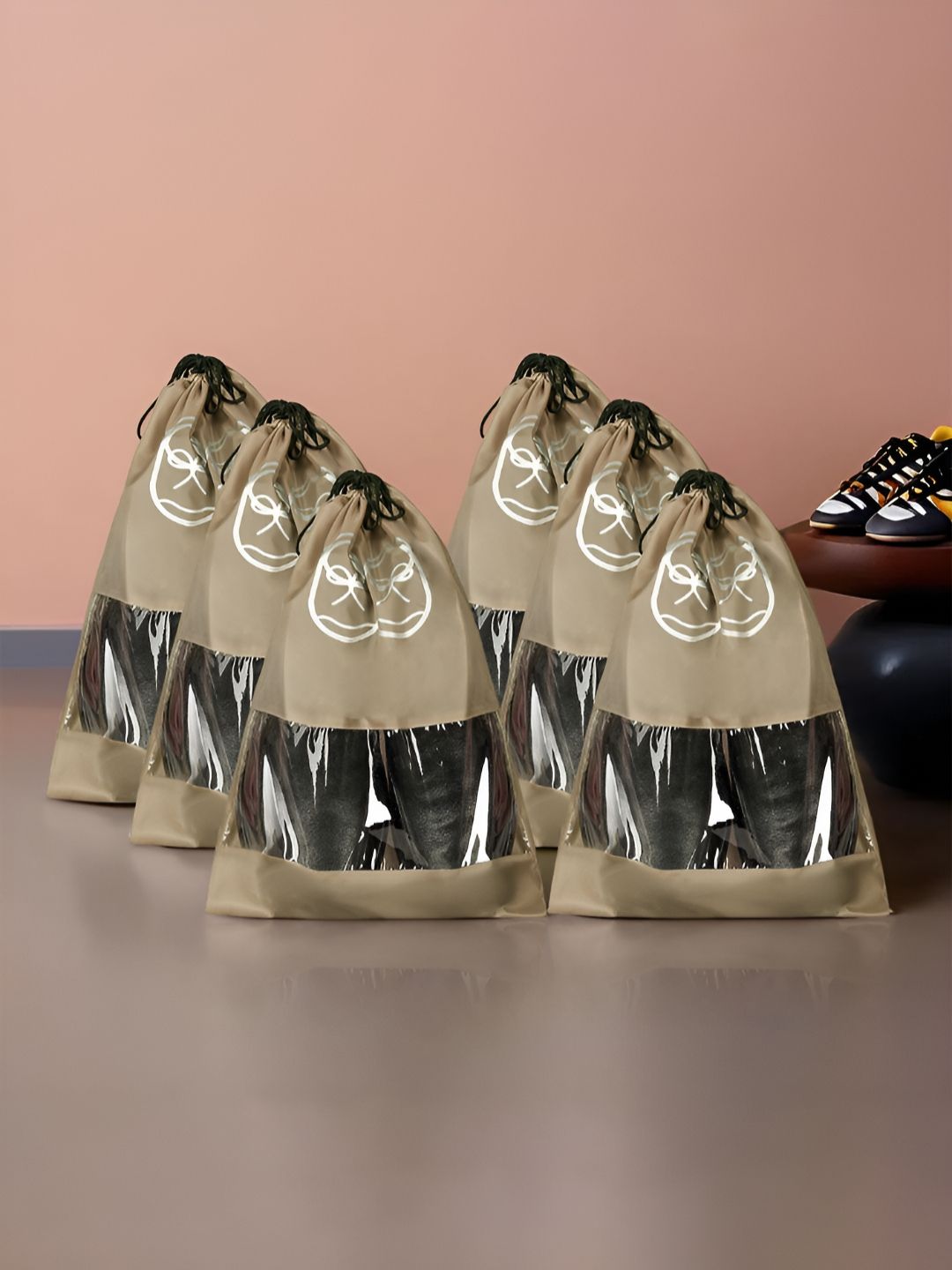 Aura Brown 6 Pieces Reusable Shoes Organisers-picture-16