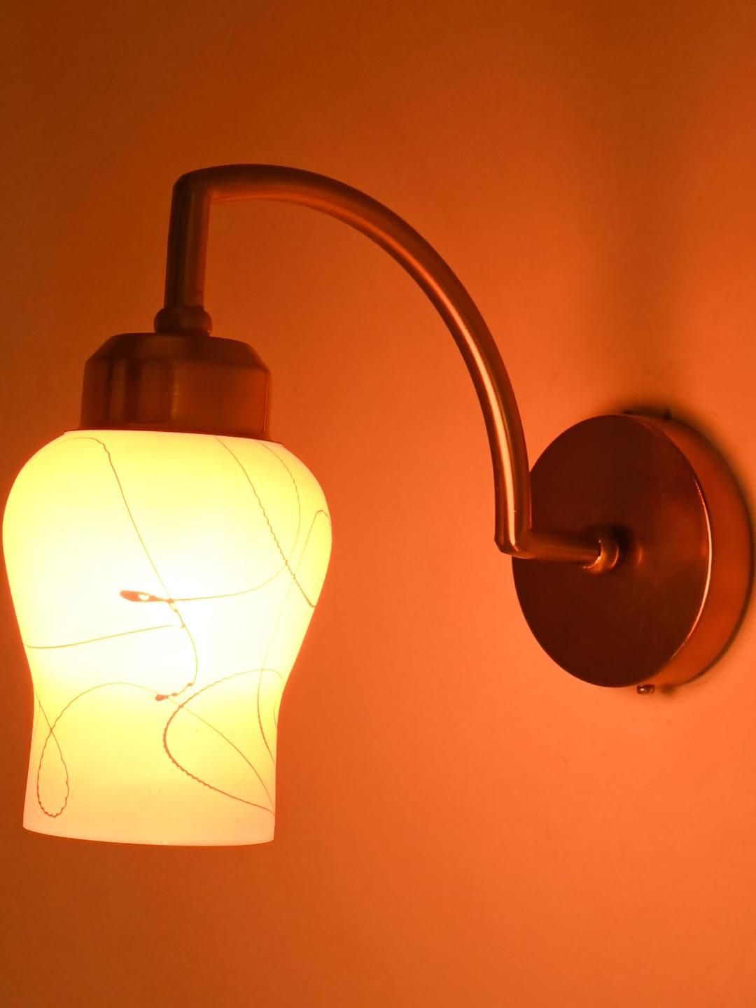 SOMIL Orange & White Glass Cylinder Shaped Wall Lamp-picture-12