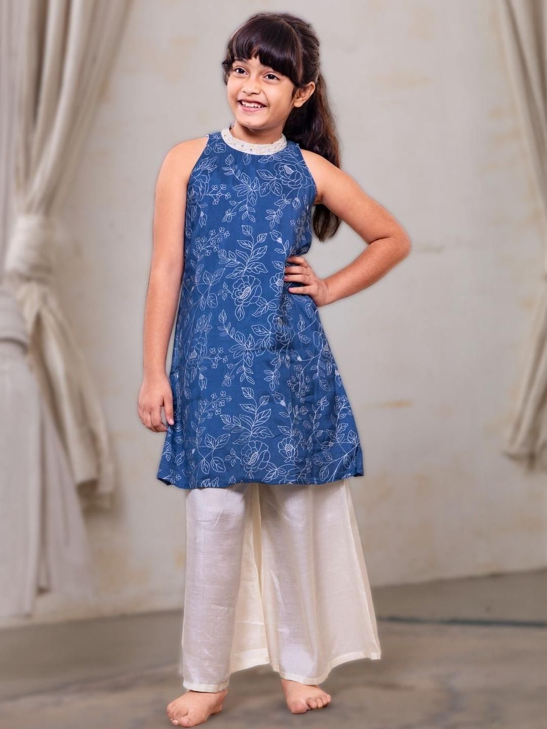 Tura Turi Girls Blue Kurta Sets-picture-22