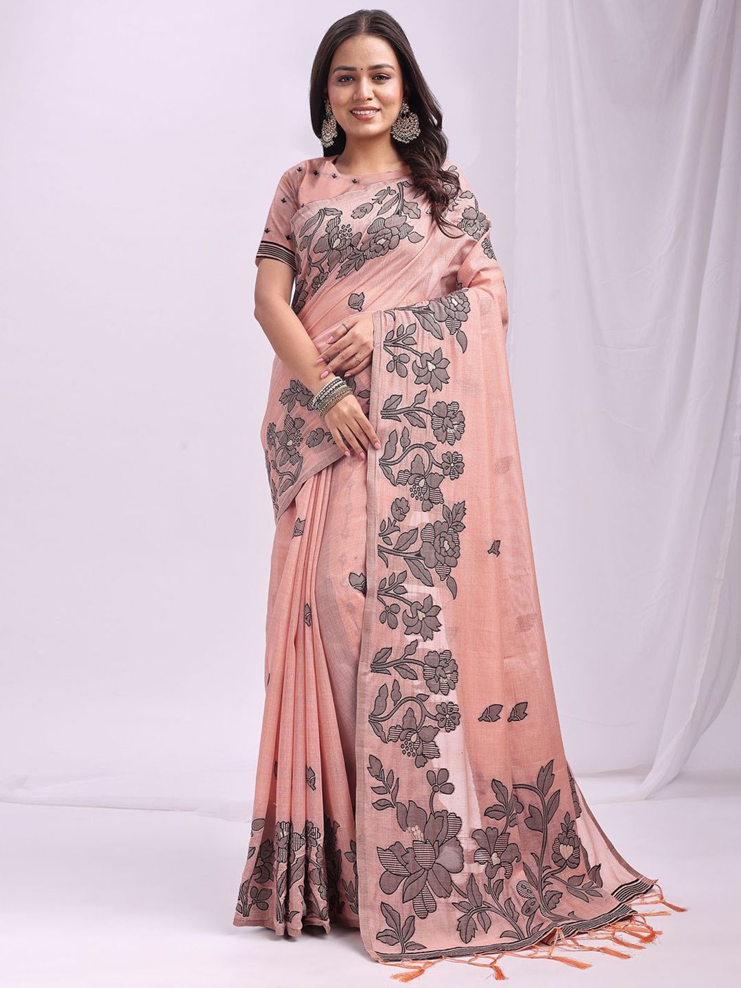 Astita Woven Design Linen Blend Saree-picture-18