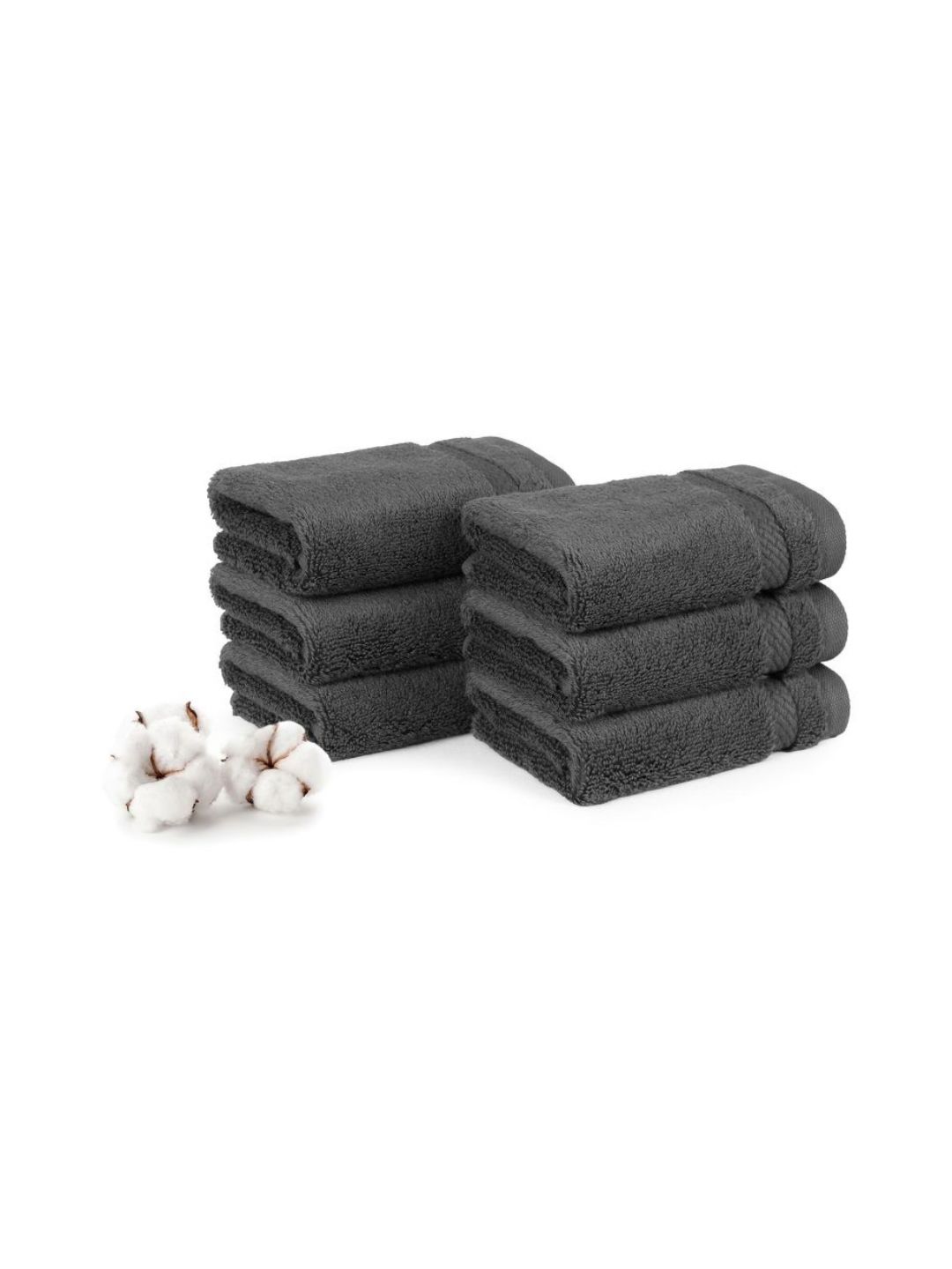 MYTRIDENT Finesse Grey Pure 6 Pieces Cotton 625 GSM Face Towels-picture-10