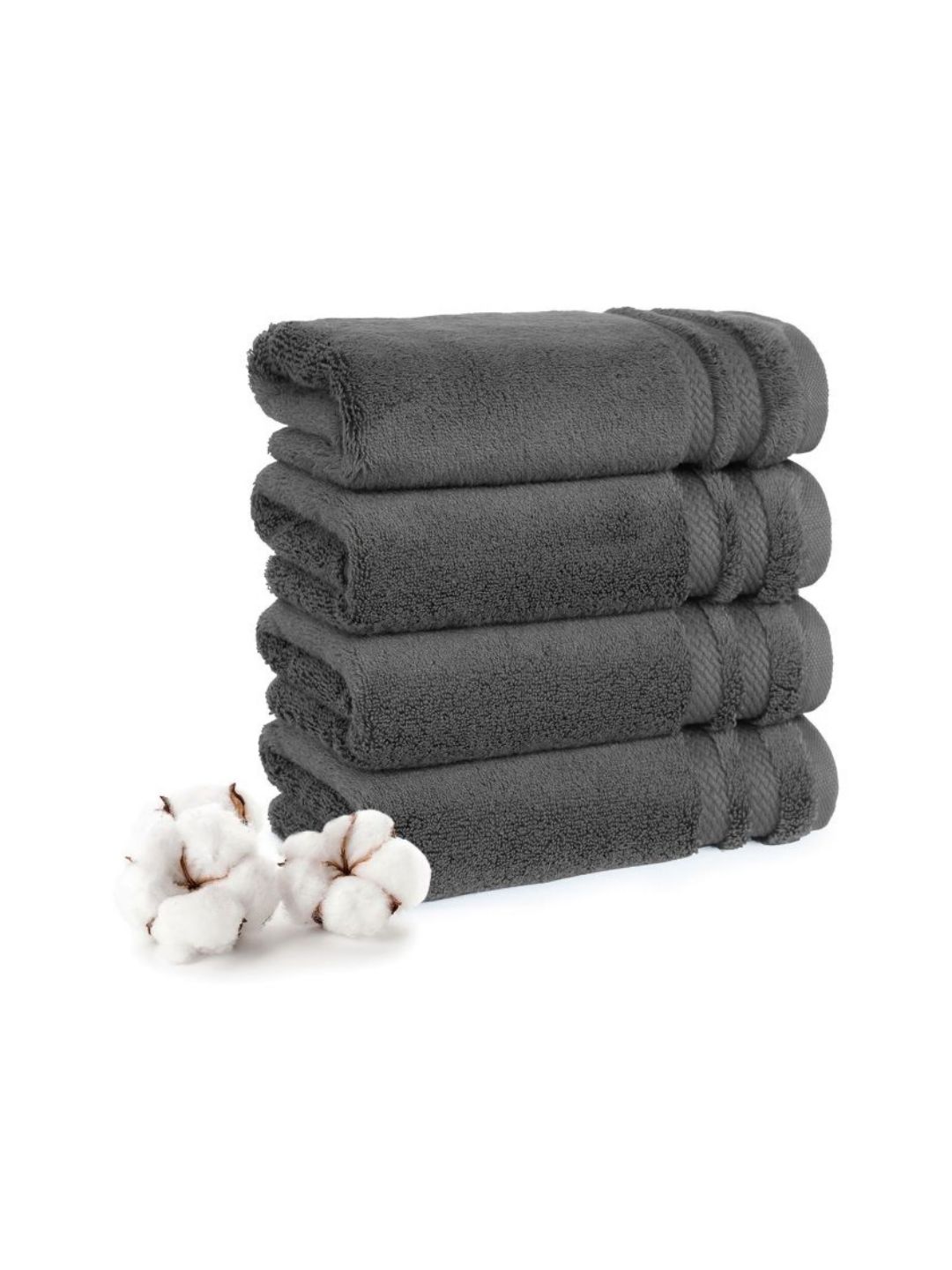 MYTRIDENT 4-Pcs Grey Pure Cotton 625 GSM Super AbsorbentHandTowel-picture-14