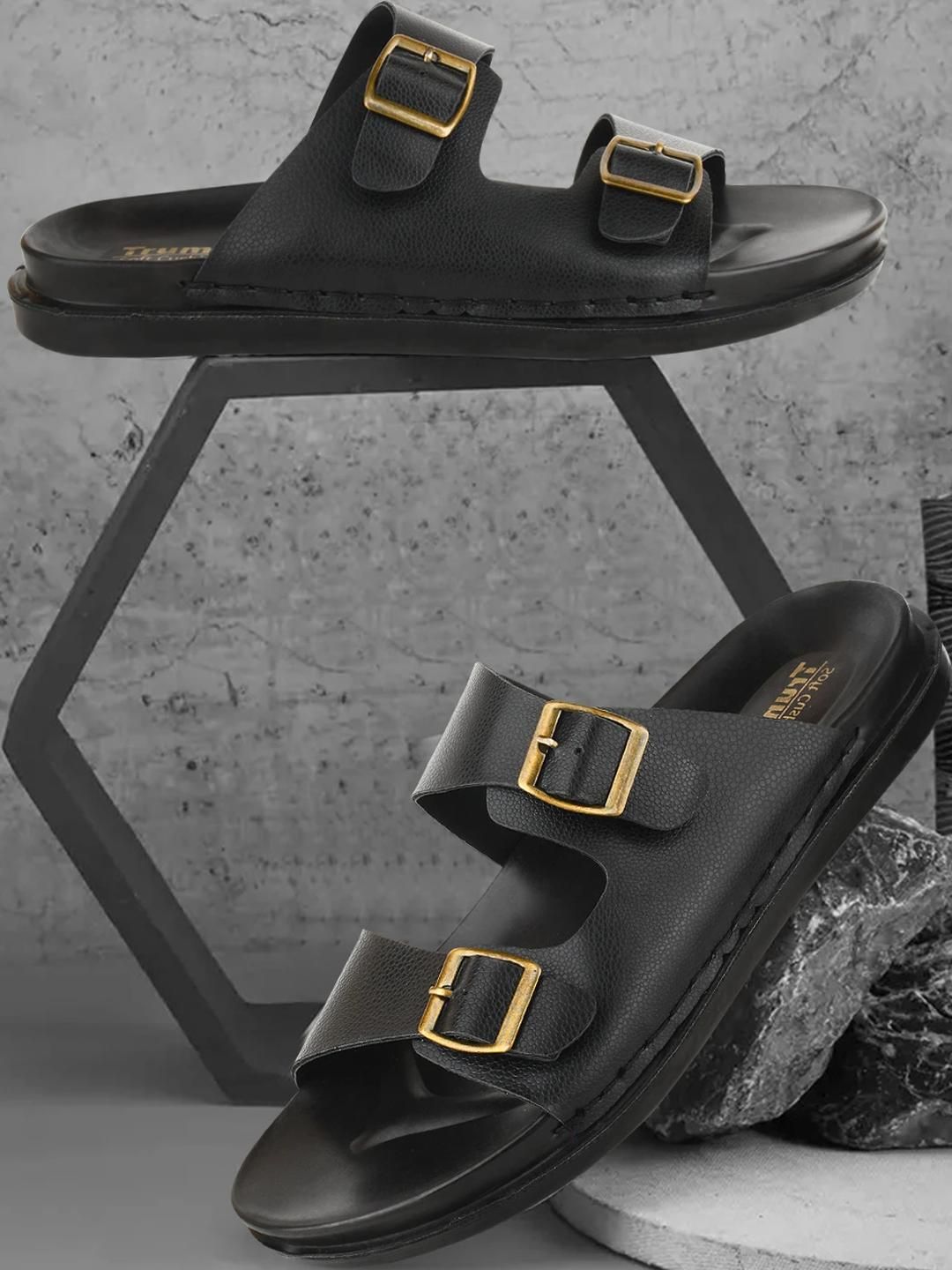 Trump Men Brown Flip Flops-image-11