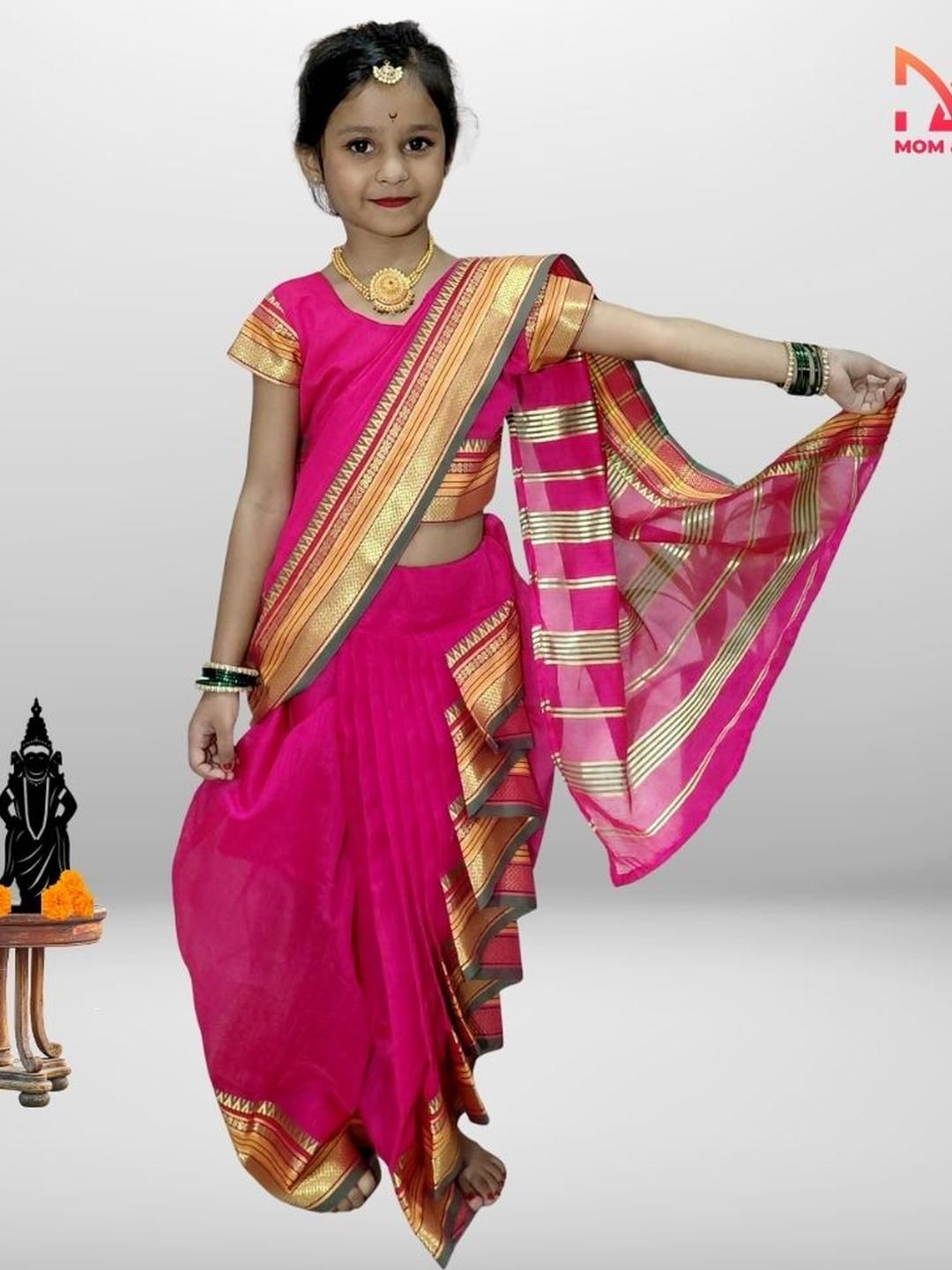 Mom and Me Girls Art Silk Sarees-picture-43