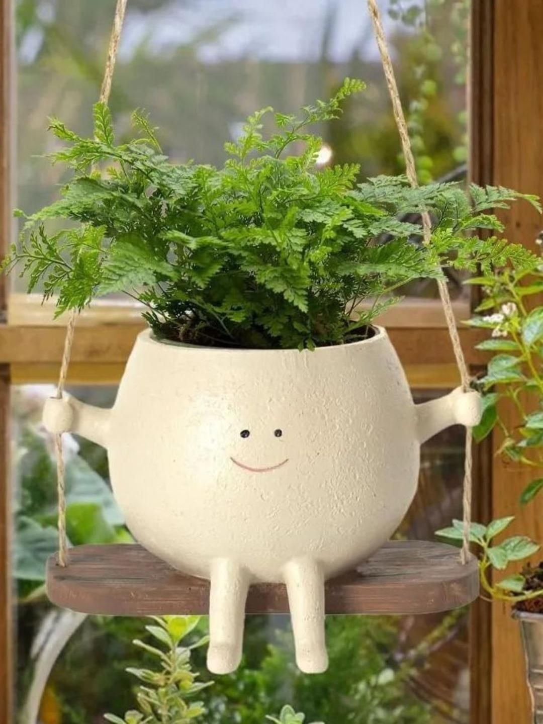 eleven to eleven decor Hanging Swing Face Planter Pot-picture-15