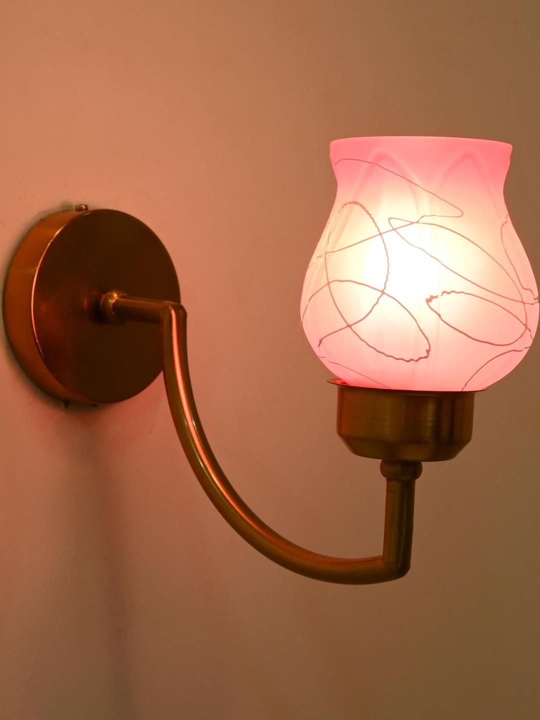 Somil Premium Designer Glass Wall/Night Lamp Elegant & Stylish Dcor Accent for Modern Interiors, Color Pink, White, Size:- 10 x 10 x 20.5 CM-picture-16