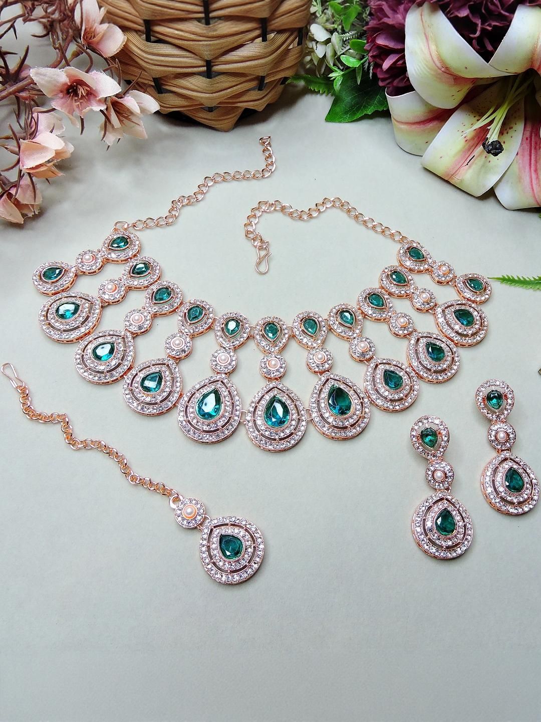 VATSALYA creation Women GreenJewellery Set-picture-40