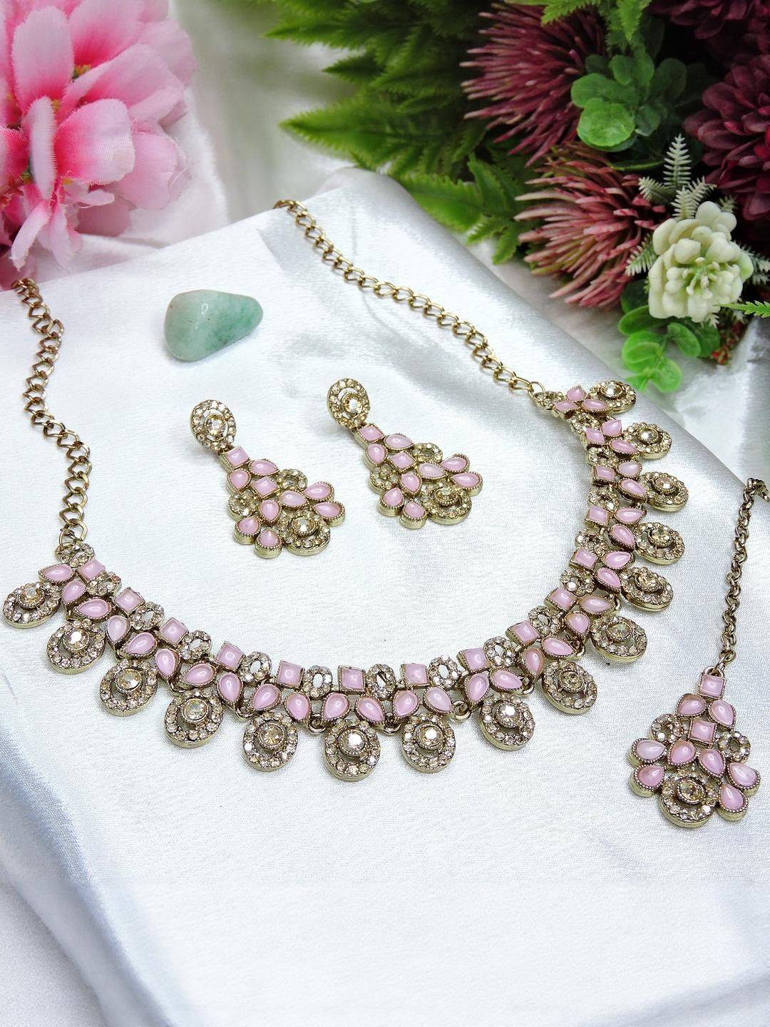 VATSALYA creation Gold-Plated Artificial Stones Jewellery Set-picture-27