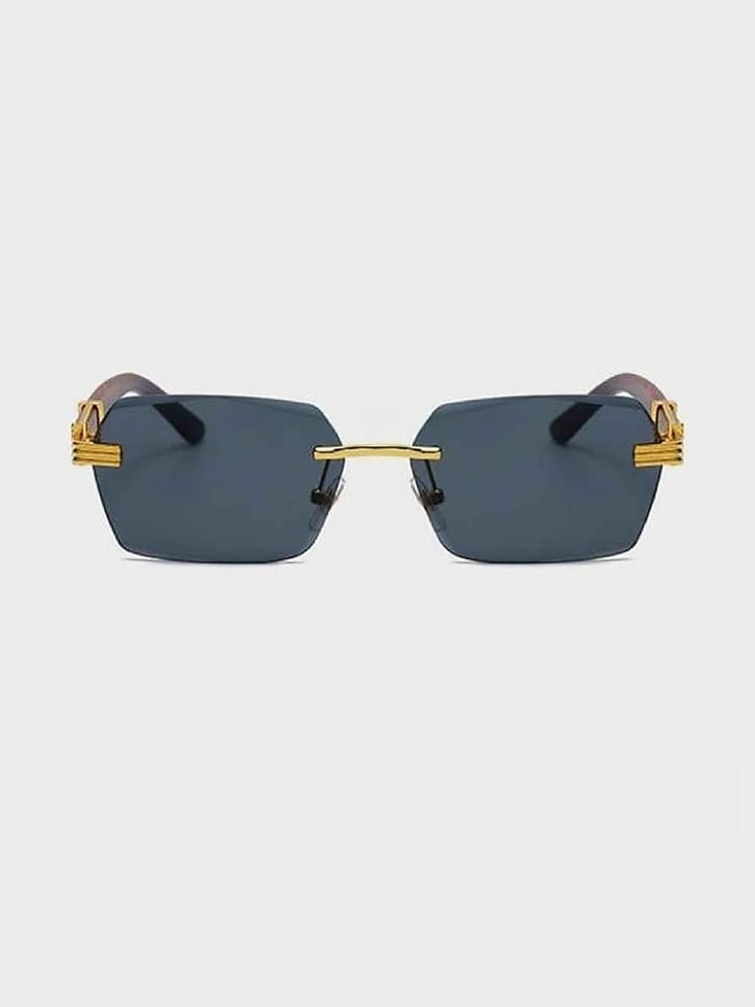 Arzonai Unisex Black UV Protected Lens Metal Sunglasses-picture-21