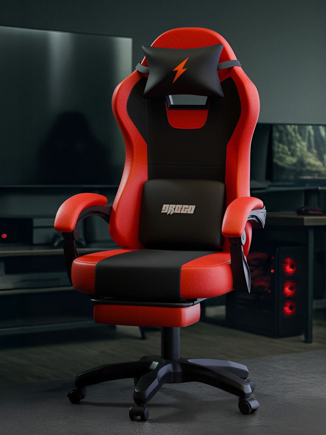 DROGO Auro Gaming Chair With Armrest Adjustable Neck & Lumbar Pillow Gaming Chair