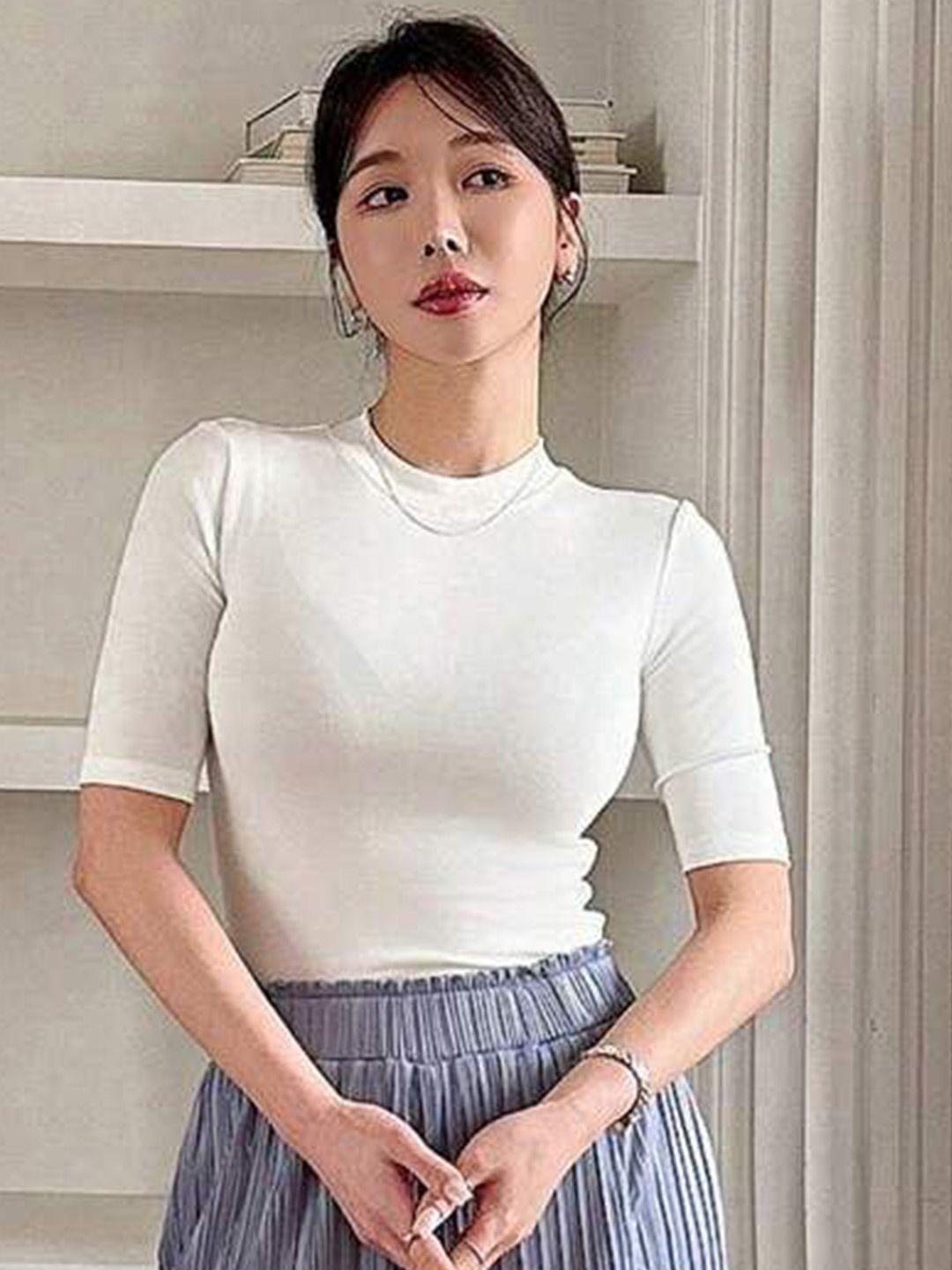 Istyle Can Women Round Neck Fitted Top-picture-37