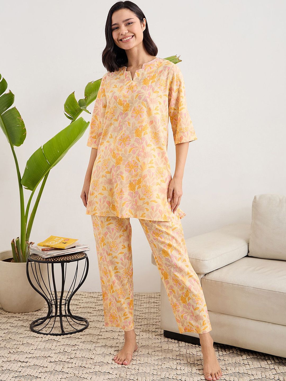 July Women Floral Print Night suit-picture-27