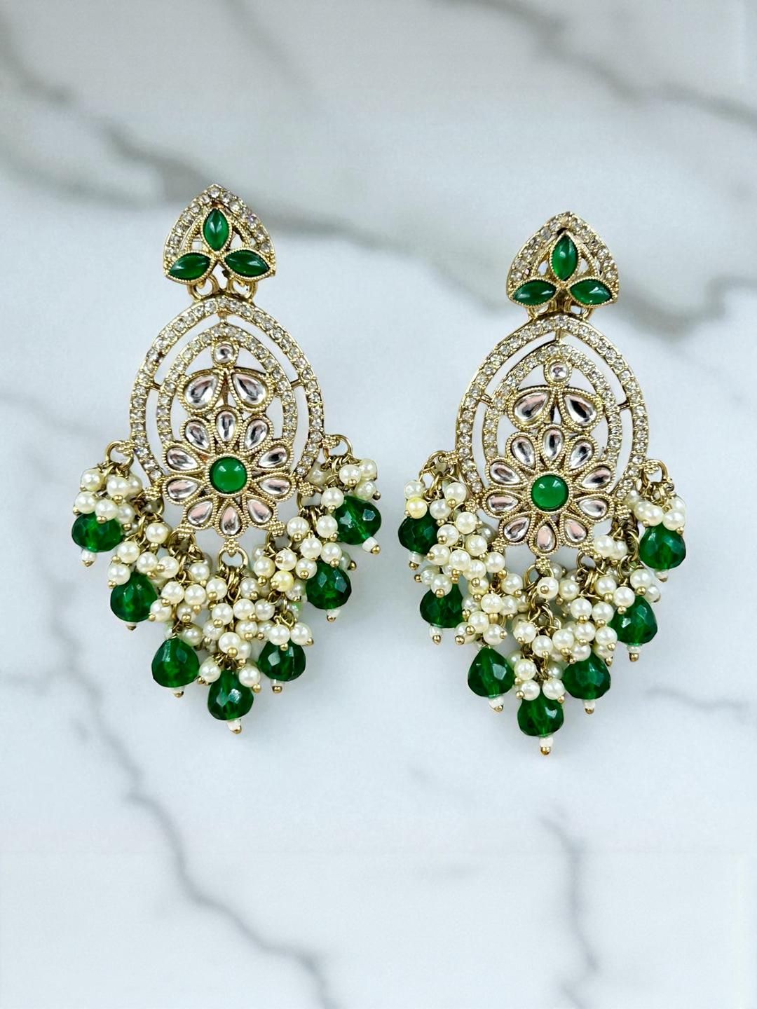 ANTIQUE JEWELLERY Floral Chandbalis Earrings-picture-36
