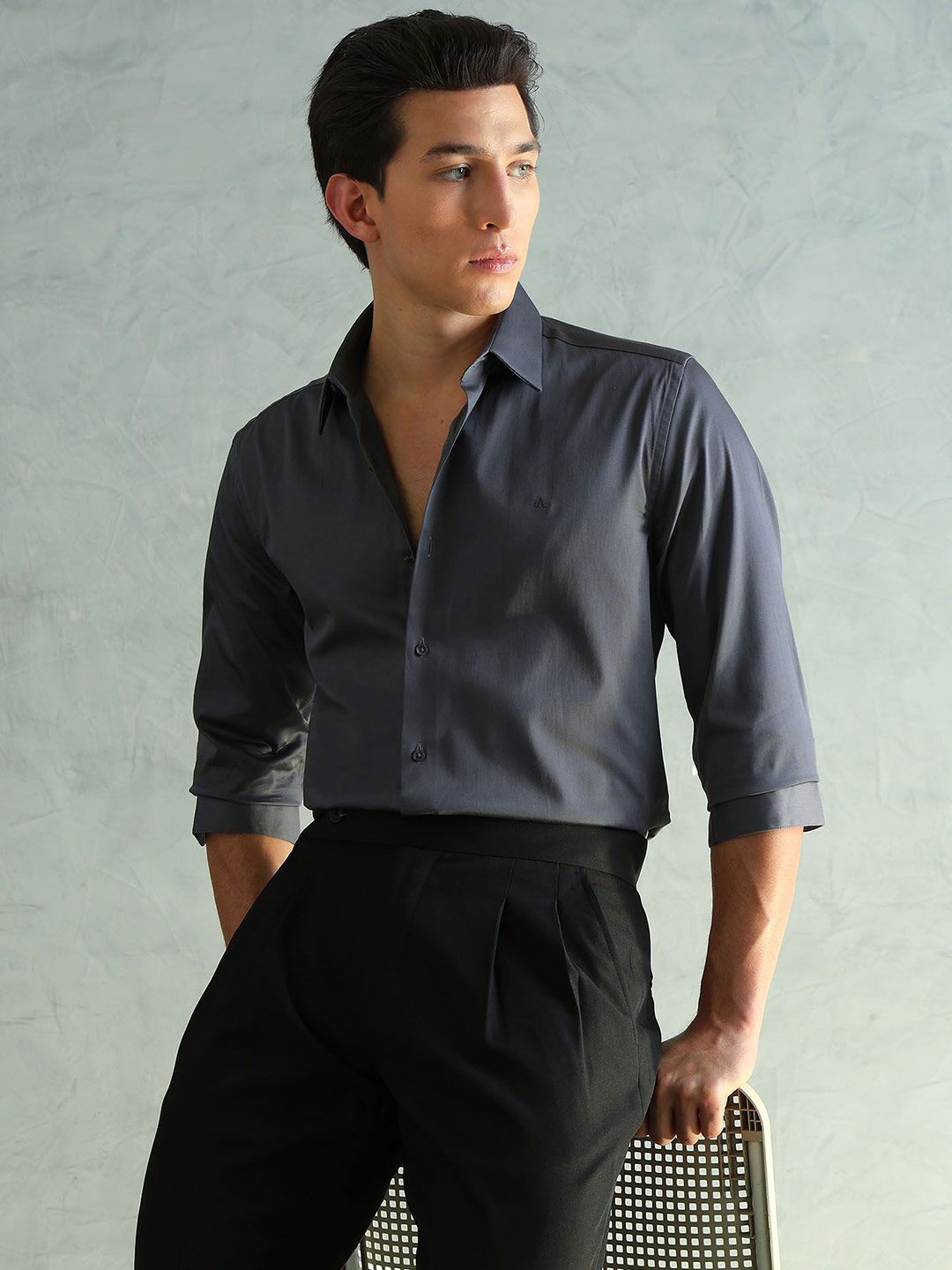 Arrow New York Men Manhattan Fit Solid Spread Collar Formal Shirt-picture-29