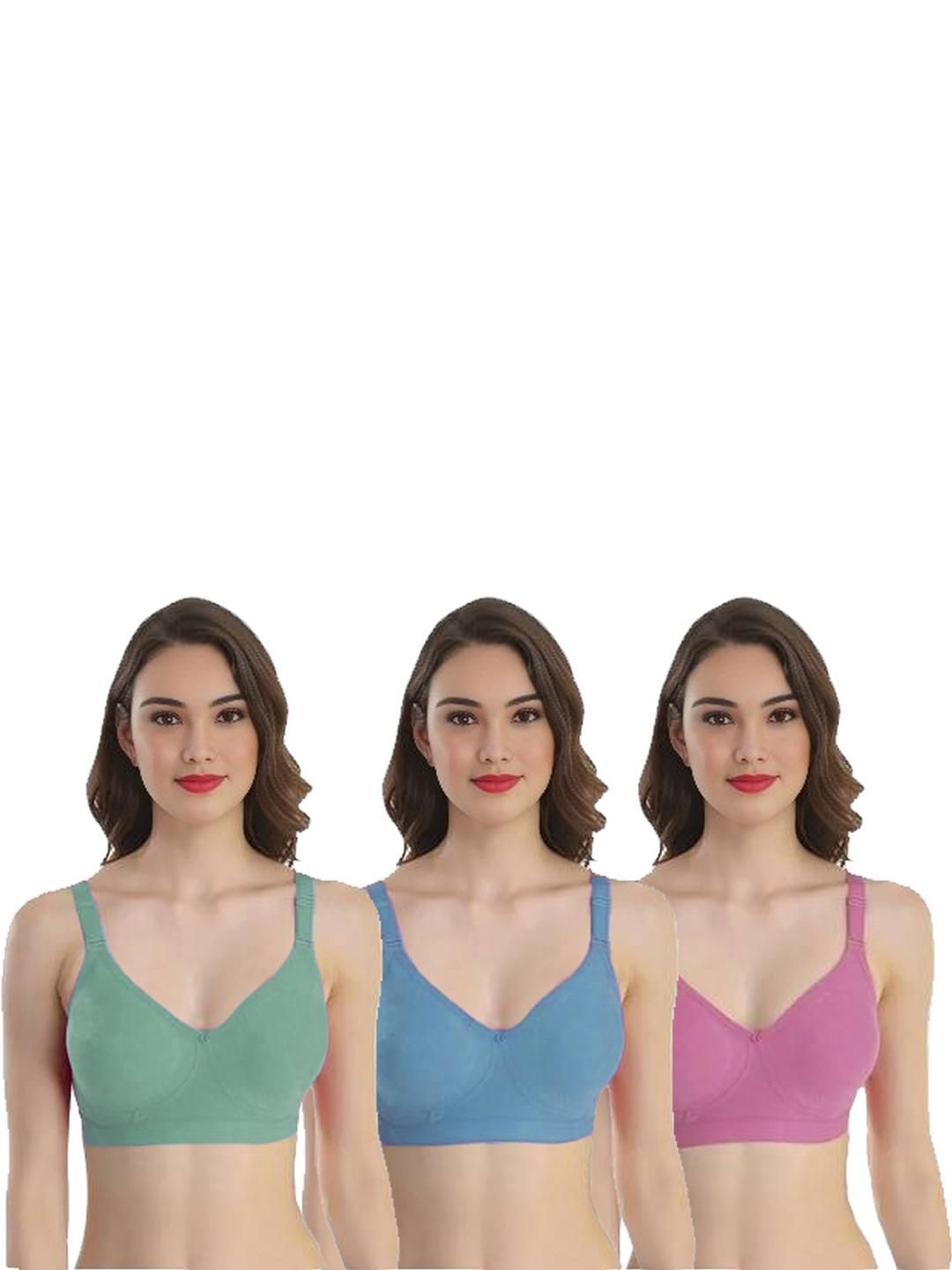 BRAAFEE Pack Of 3 Everyday Non Padded Cotton Bra