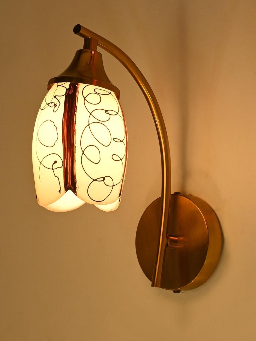 SOMIL White & Black Printed Glass Wall Lamp-picture-20