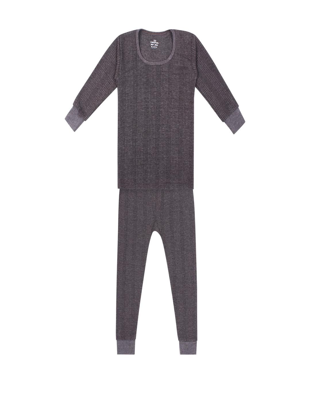 Kritiu Boys Cotton Round Neck Long Sleeves Thermal Set