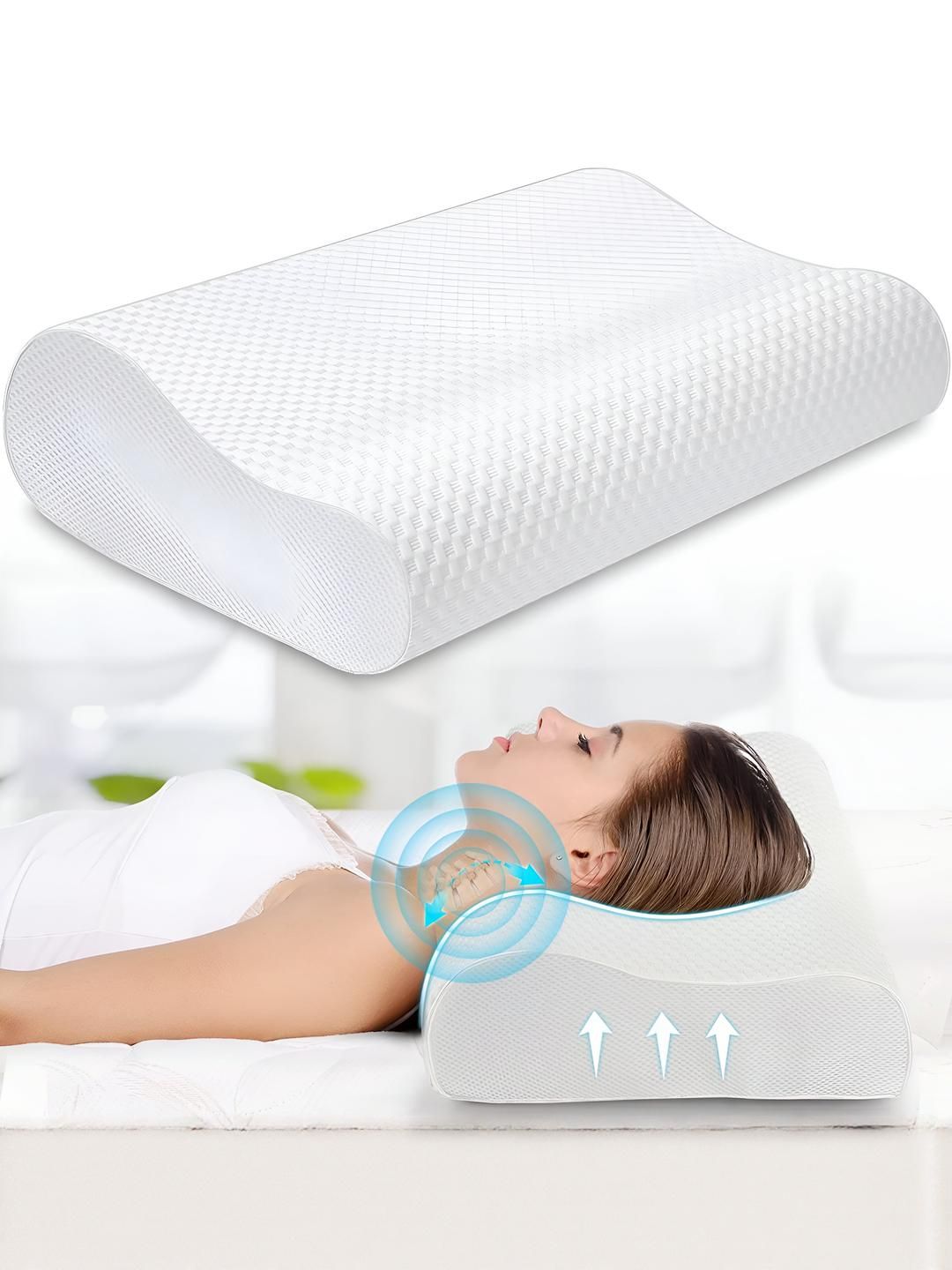 VIV-ATIQ White Memory Foam Filled Cotton Lightweight Sleep Pillow-picture-22