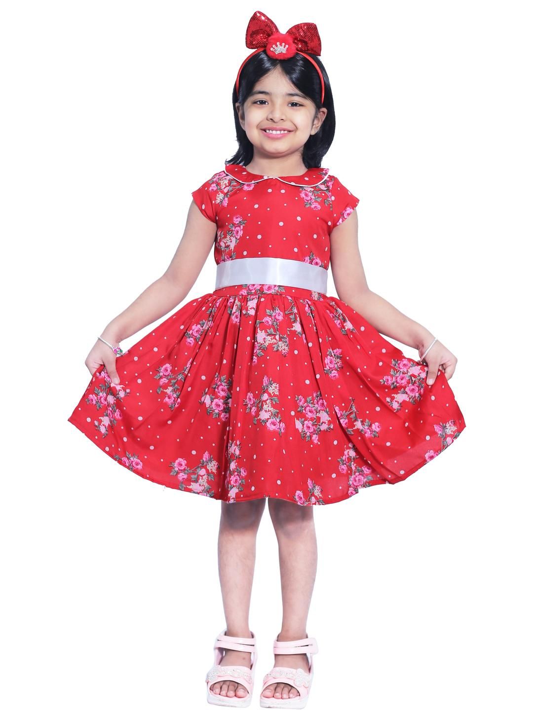 Shahina Fashion Girls Floral Printed A-Line Dress-picture-38