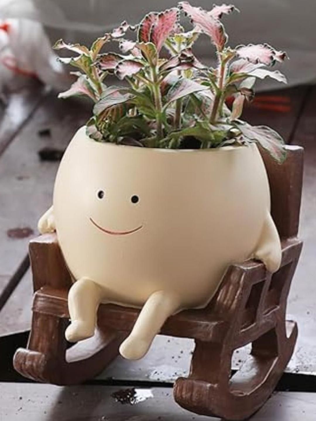 eleven to eleven decor Unique Cute Resin Rocking Chair Succulent Pots-picture-45