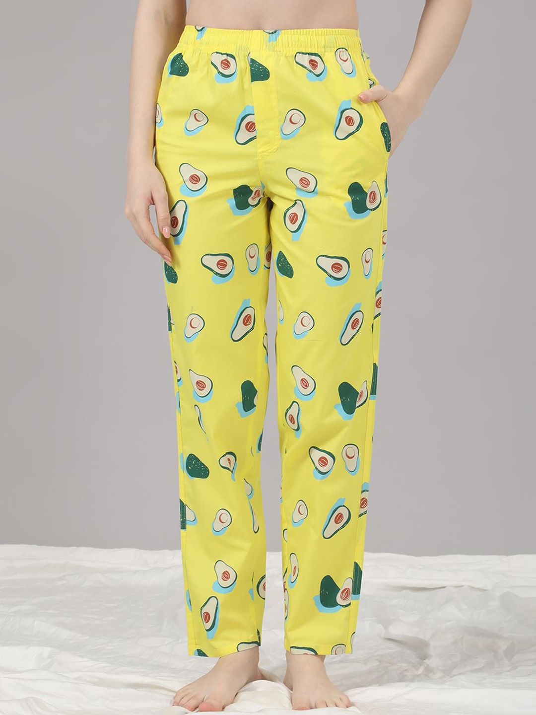 ETC Women Printed Cotton Straight -Leg Lounge Pants-picture-32