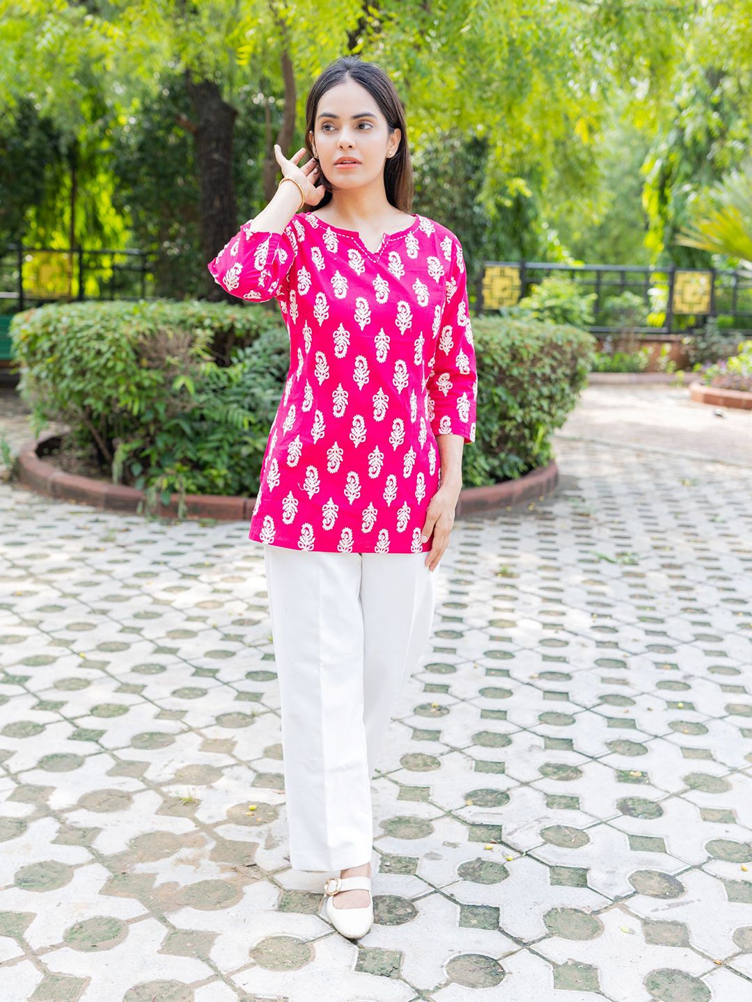 Moda Rapido Women Floral Print Cotton Kurti-picture-12