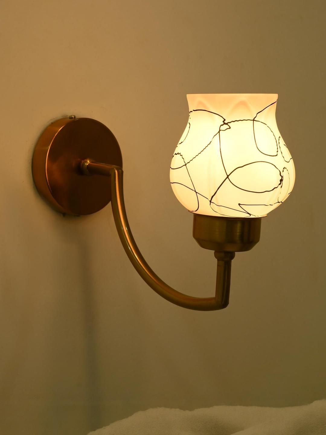 Somil Premium Designer Glass Wall/Night Lamp Elegant & Stylish Dcor Accent for Modern Interiors, Color White, Black, Size:- 10 x 10 x 20.5 CM-picture-27