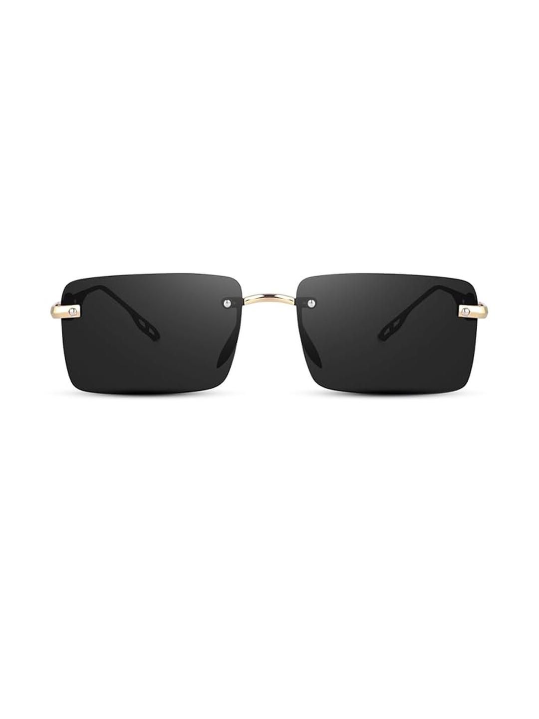 Arzonai Unisex Black UV Protected Lens Metal Sunglasses-picture-28
