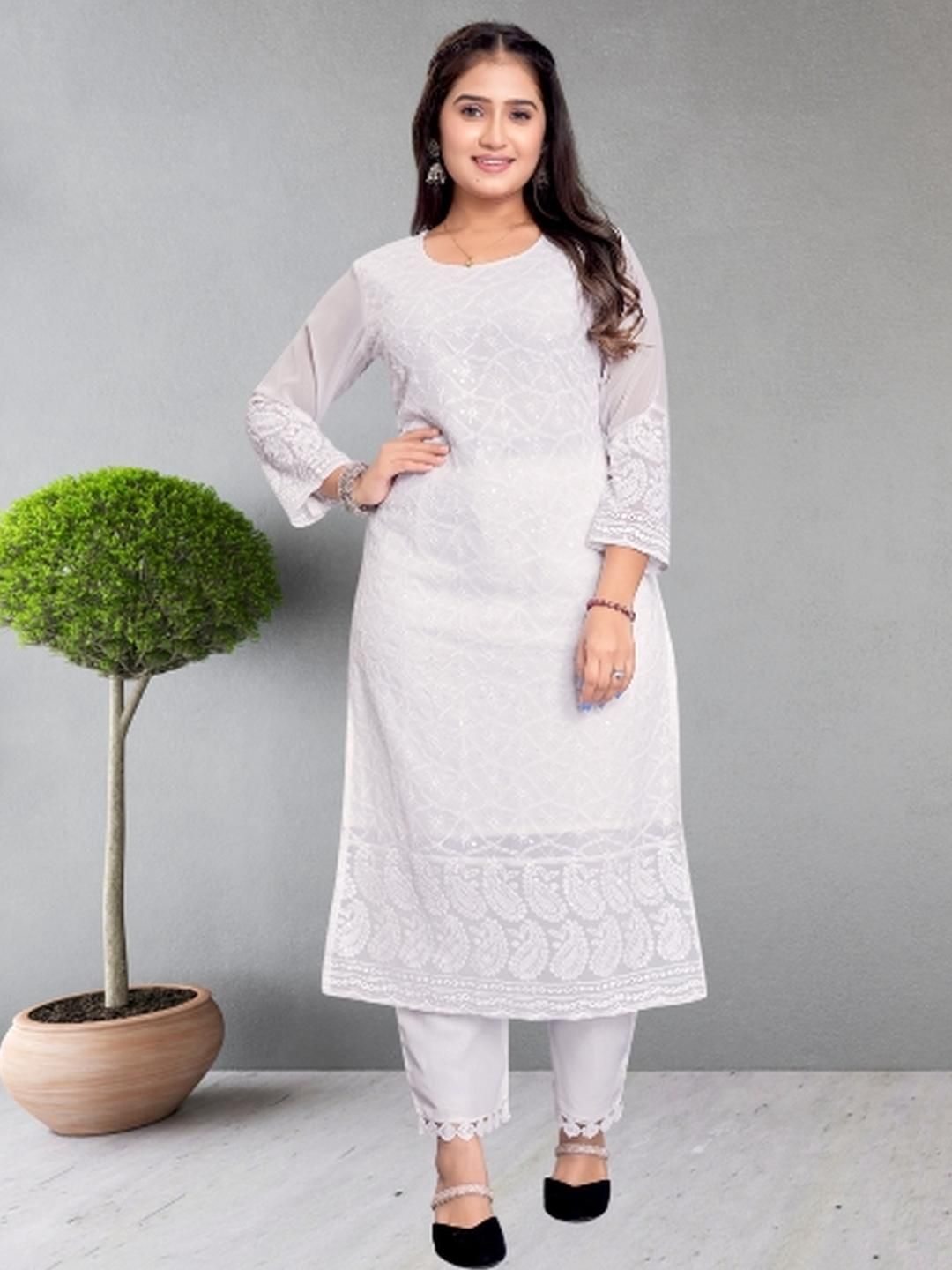 ZAZADIYA ENTERPRISE Women White Kurtis-picture-46