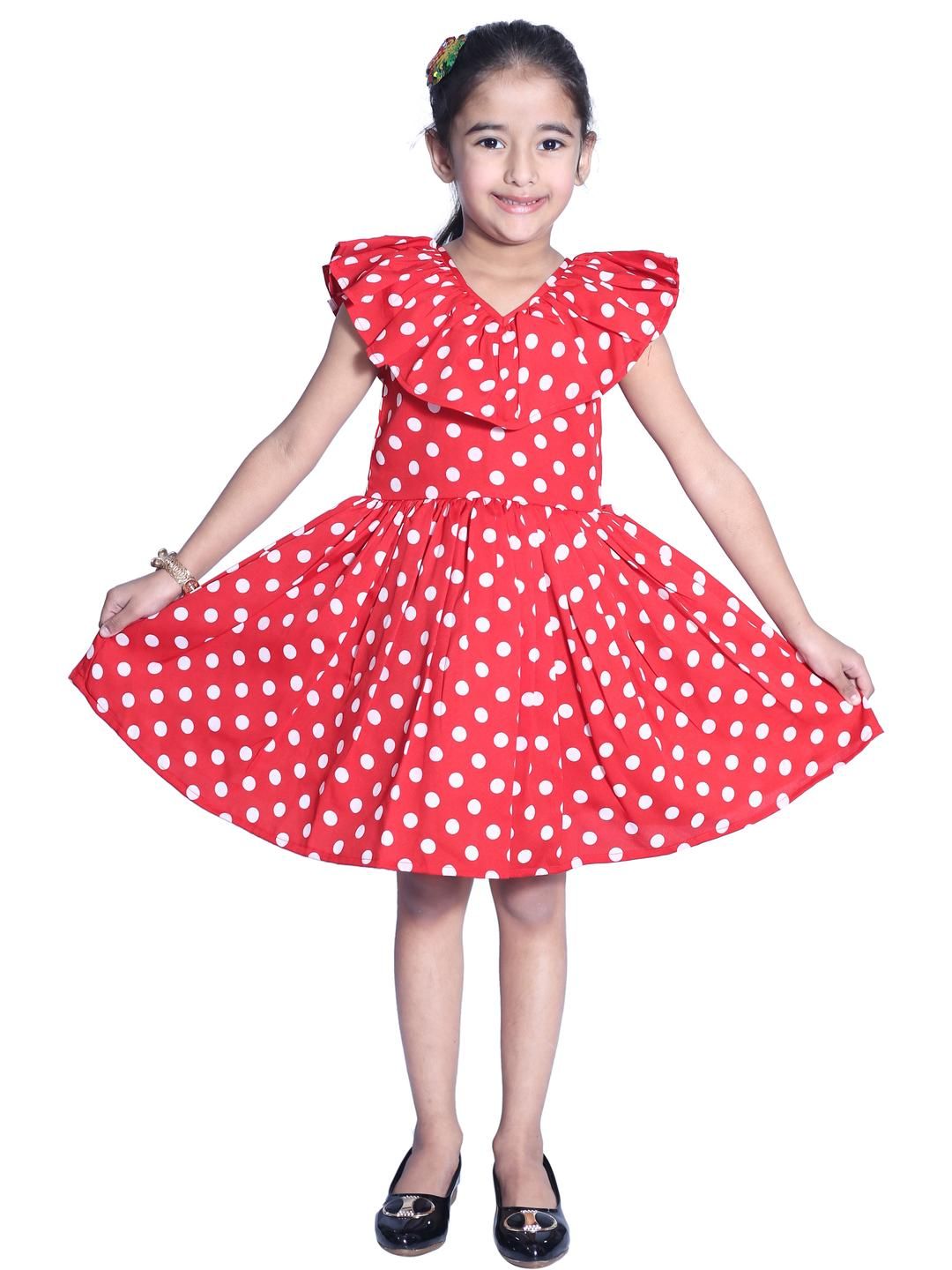 Shahina Fashion Girls Polka Dot Print Mini Frock-picture-20