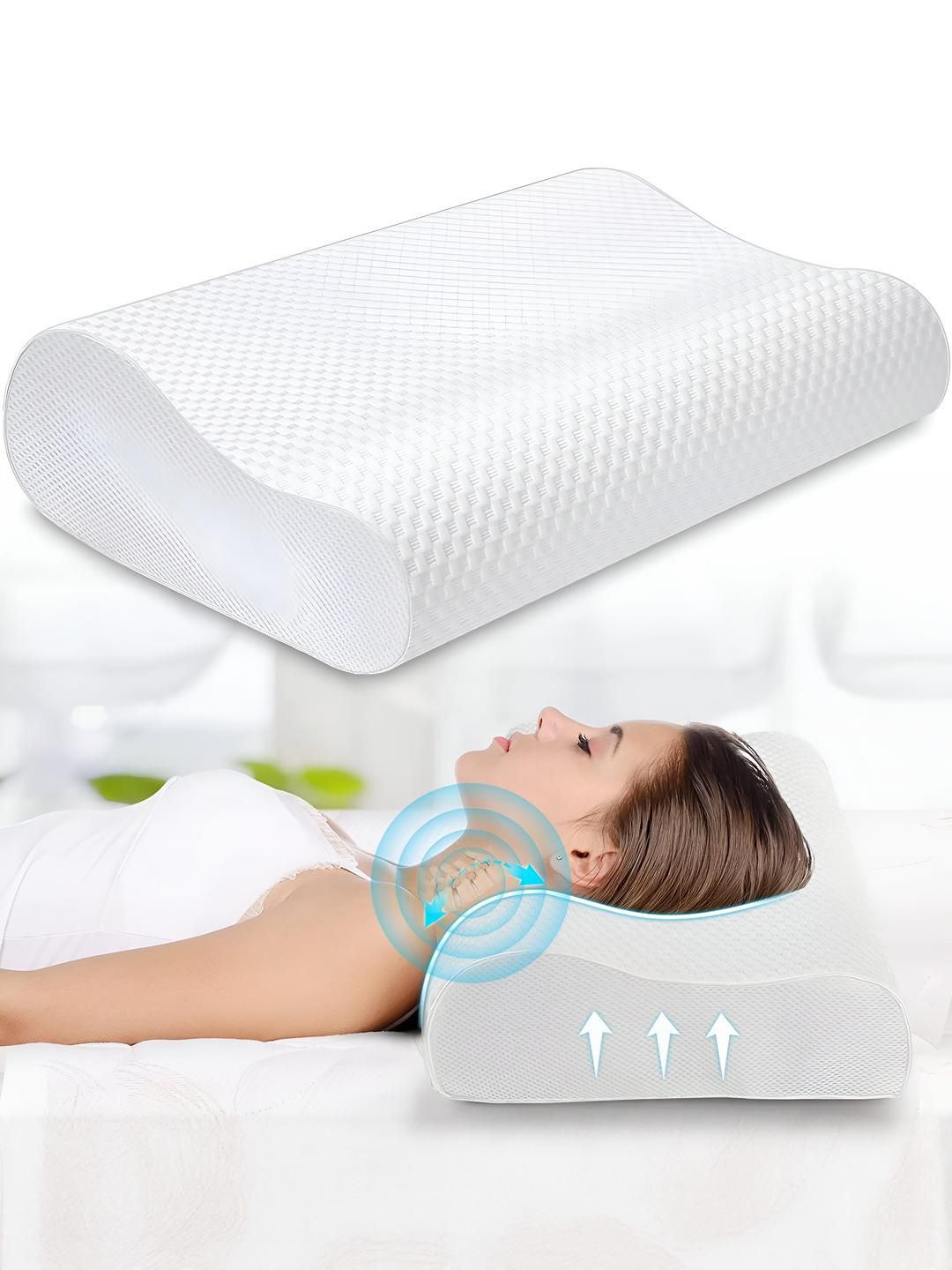 AD-RML White Memory Foam Filled Cotton Lightweight Sleep Pillow-image-22