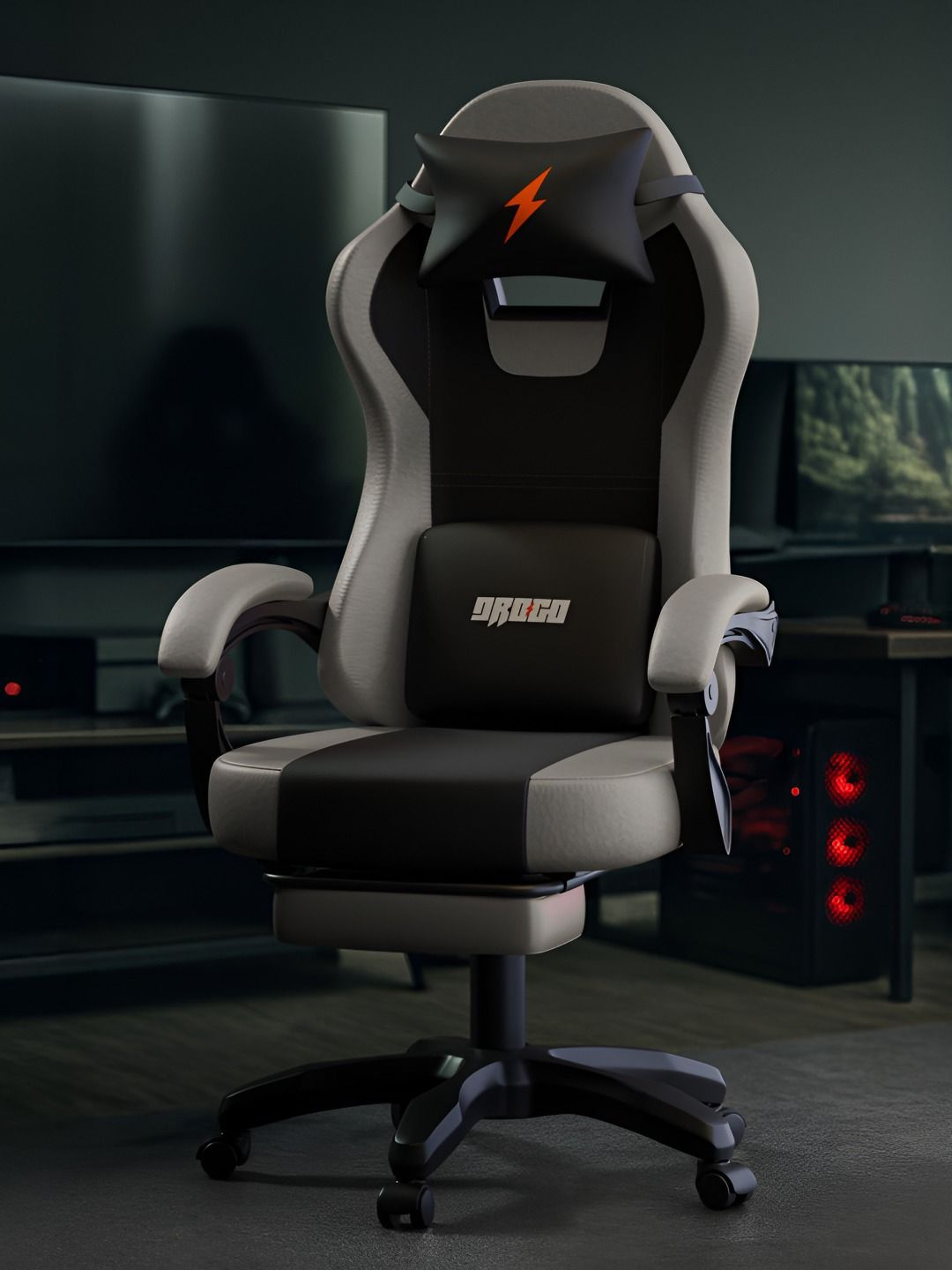 DROGO Auro Gaming Chair With Armrest Adjustable Neck & Lumbar Pillow Gaming Chair
