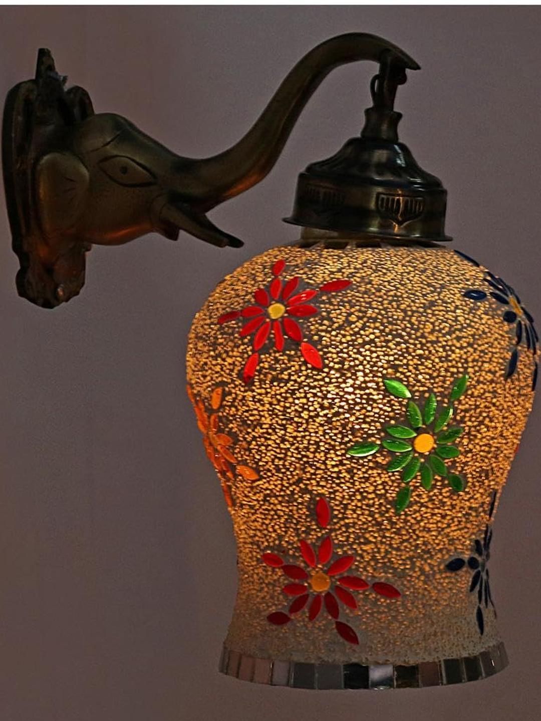 SOMIL Multicoloured Textured Glass Wall Lamp-image-26
