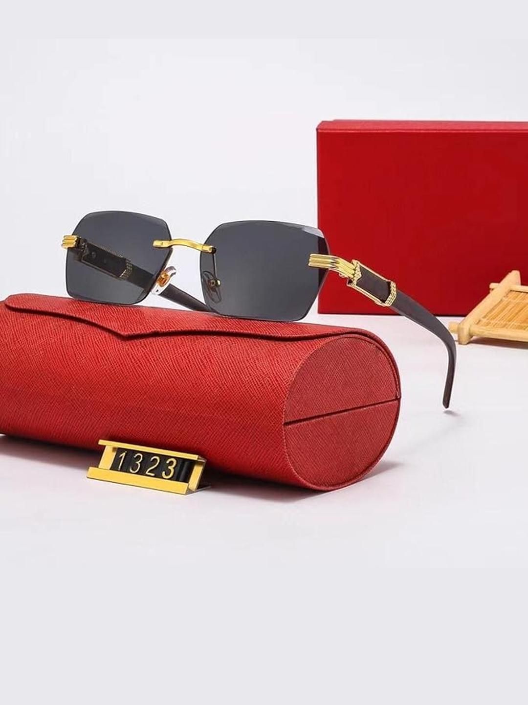 Arzonai Unisex Black UV Protected Lens Metal Sunglasses-picture-27