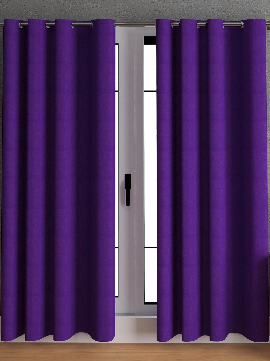 Lunar Days Set of 2 Purple 7 Feet Door Curtain