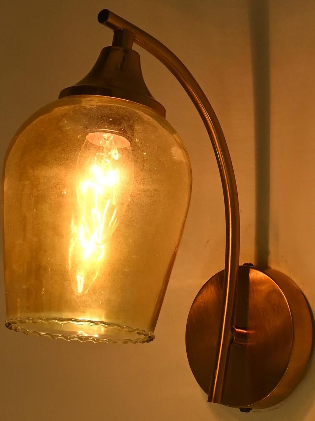 SOMIL Gold-Toned & White Glass Cylinder Shaped Wall Lamp-picture-39