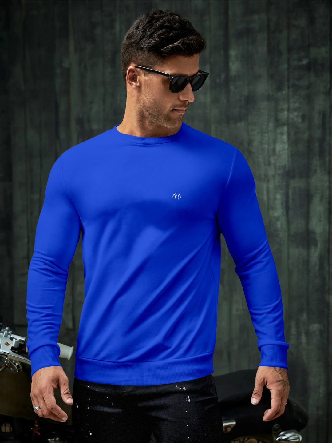 Triptee Men Solid Round Neck Cotton Pullover Sweatshirt-picture-16