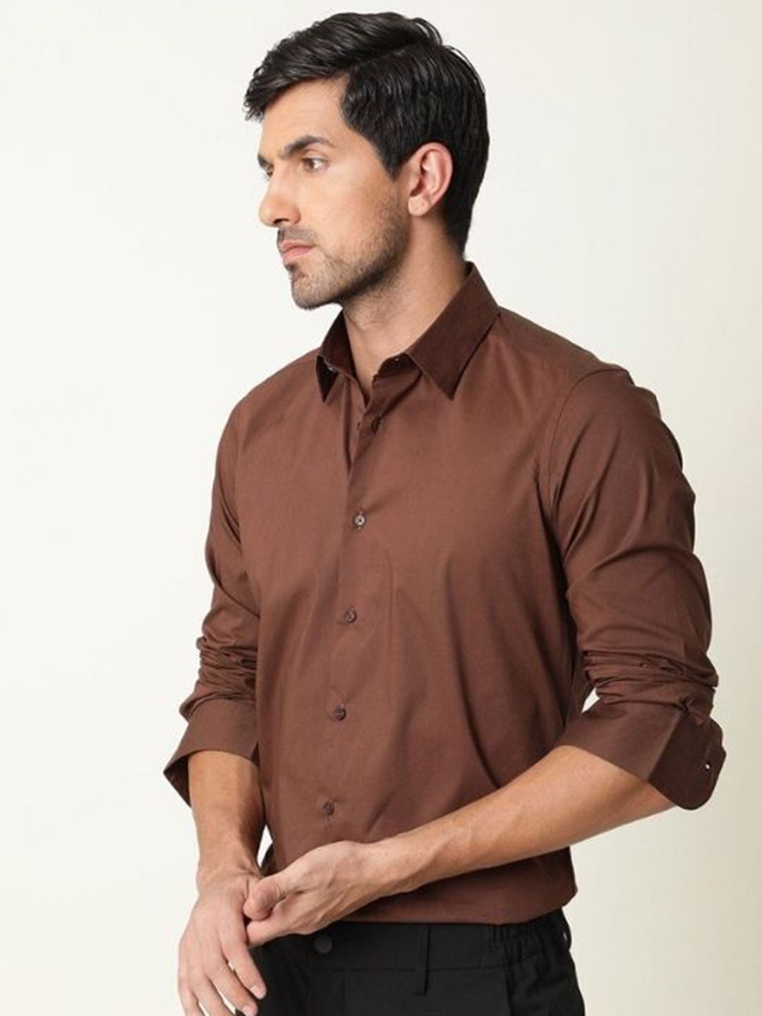 URBANICE Men Classic Slim Fit Solid Spread Collar Cotton Formal Shirt-picture-26