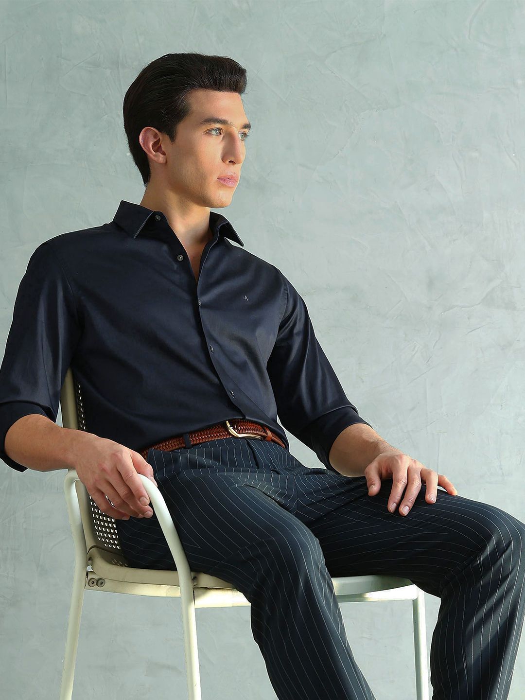 Arrow New York Men Manhattan Fit Solid Spread Collar Formal Shirt-picture-35