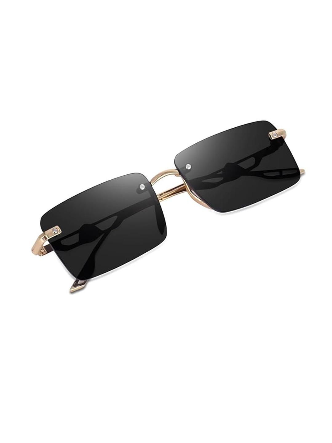 Arzonai Unisex Black UV Protected Lens Metal Sunglasses-picture-10