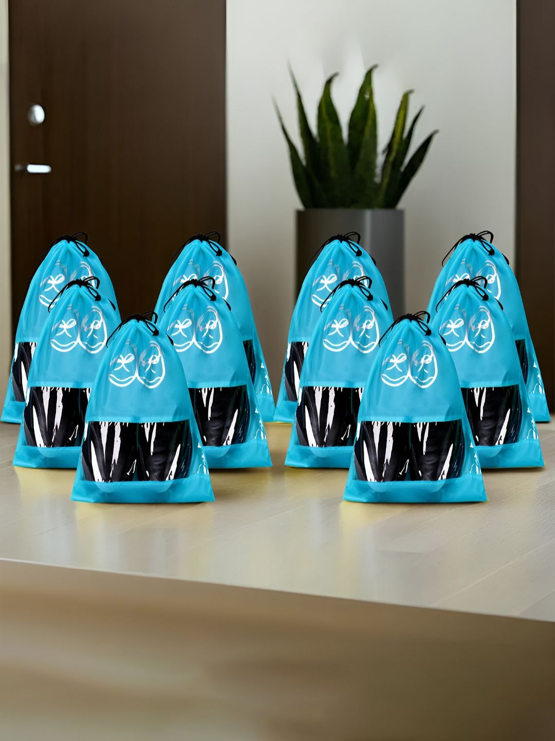 Aura Blue 10 Pieces Reusable Shoes Organisers-picture-28