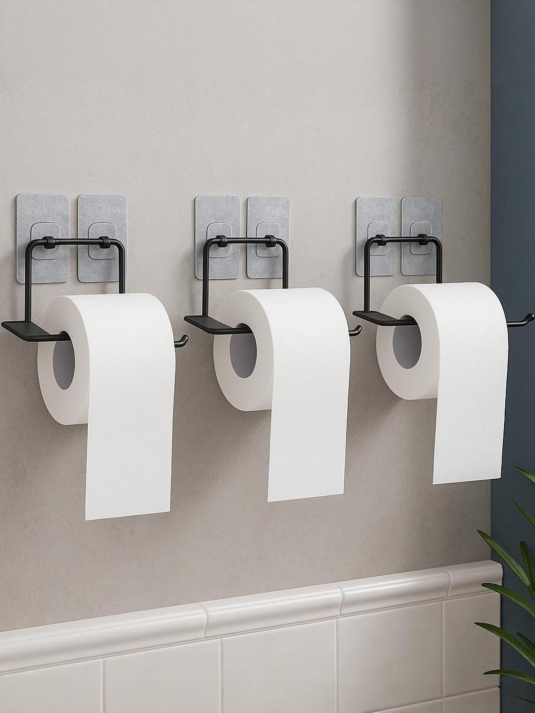 Go Hooked Set of 3 Black Solid Metal Tissue Holders-picture-48