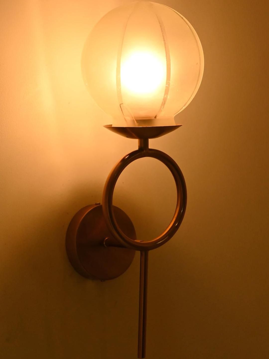 SOMIL Gold-Toned Printed Glass Cylinder Shaped Wall Lamp-picture-10