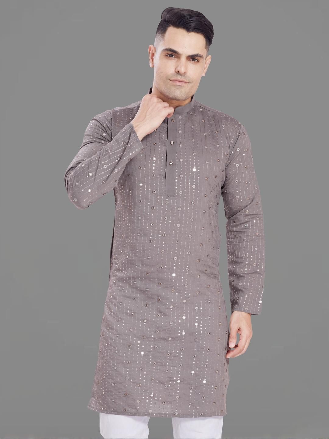 PulseIQ Men Embroidered Chikankari Kurta-picture-34