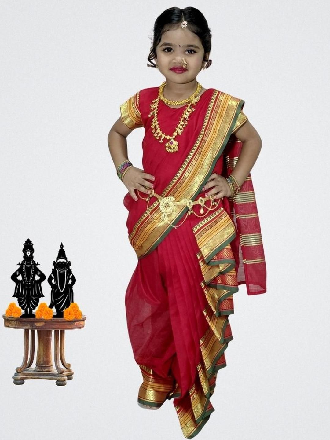 Mom and Me Girls Art Silk Sarees-picture-51