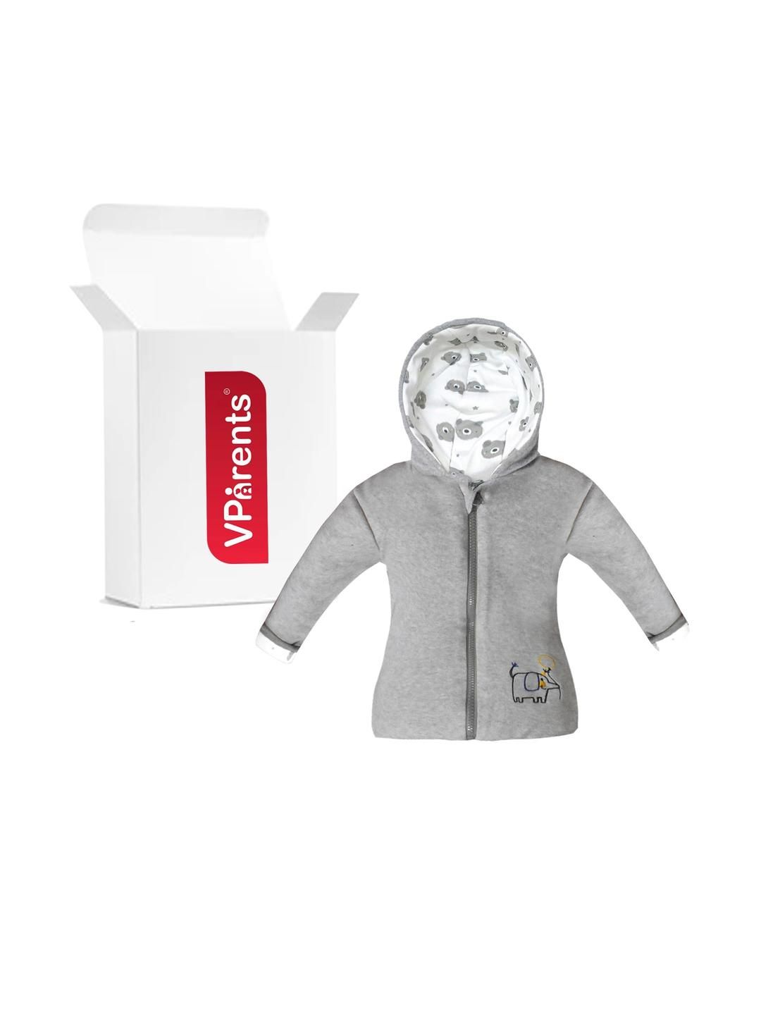 VParents Unisex Kids Open Front Hooded Reversible Jacket-image-33