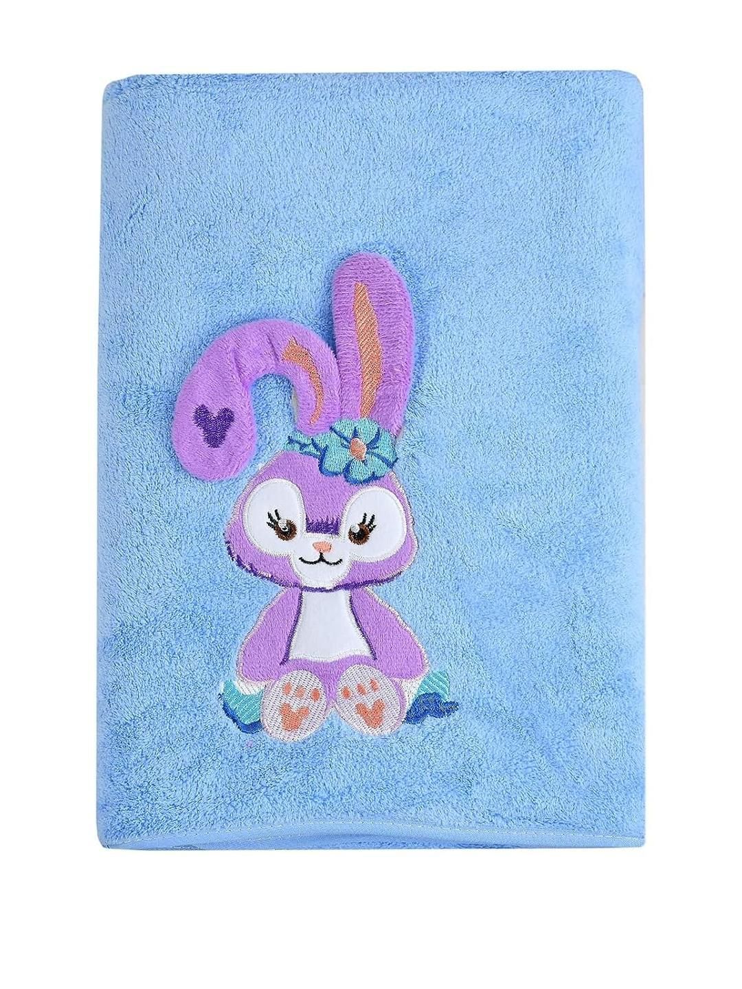 Cotton Bolls Textiles Kids Blue & Purple Printed 300 GSM Bath Towel-picture-6