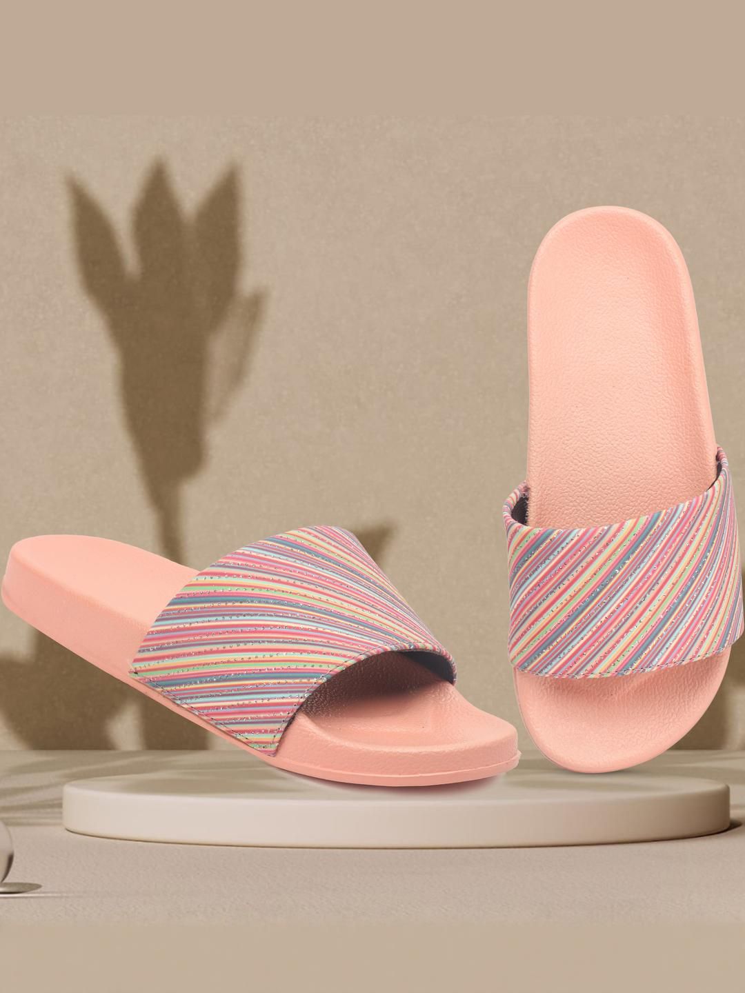 Monoction Women Printed flat Slides-image-5